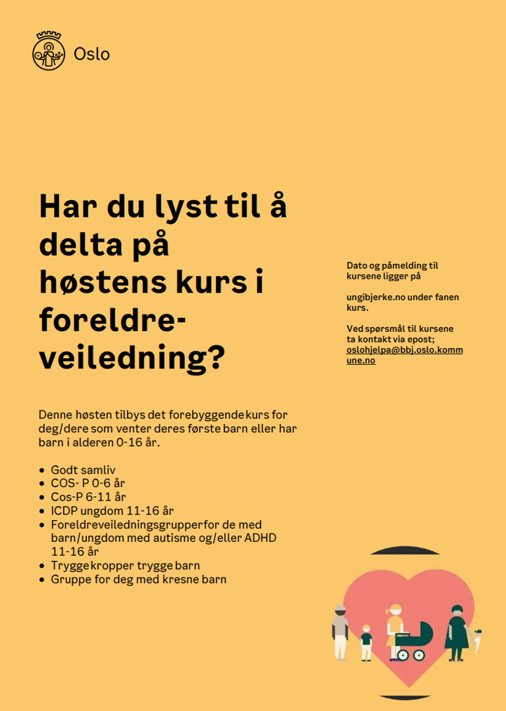 Høstens kurs i foreldreveiledning